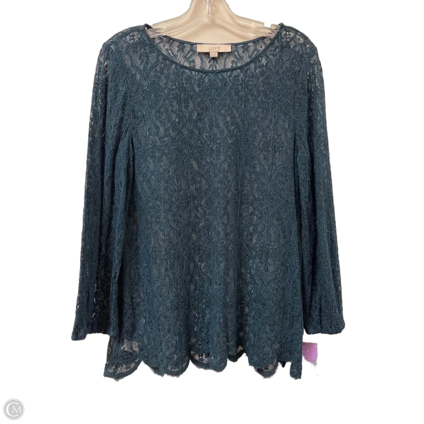 Top Long Sleeve By Loft In Teal, Size: M