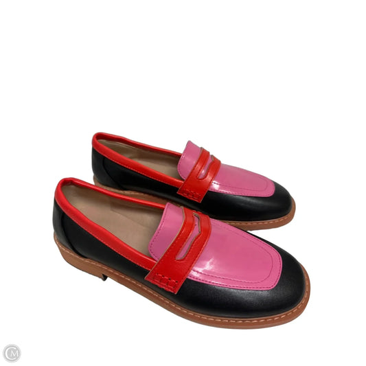 Shoes Flats By Clothes Mentor In Black & Pink, Size: 7.5