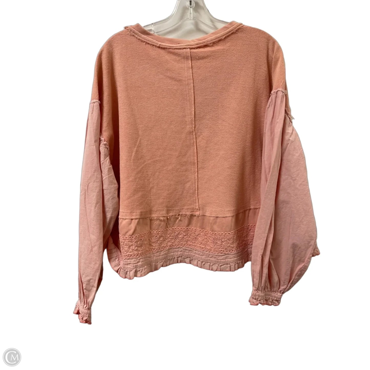 Top Long Sleeve By Ee Some In Pink, Size: L
