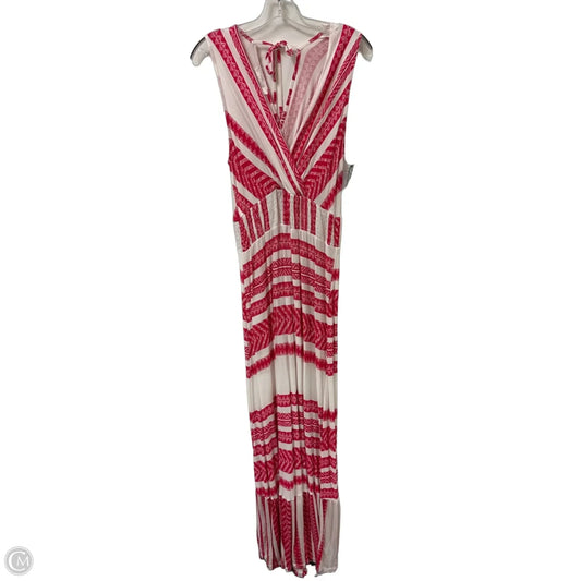 Dress Casual Maxi By Lascana In Pink & White, Size: M