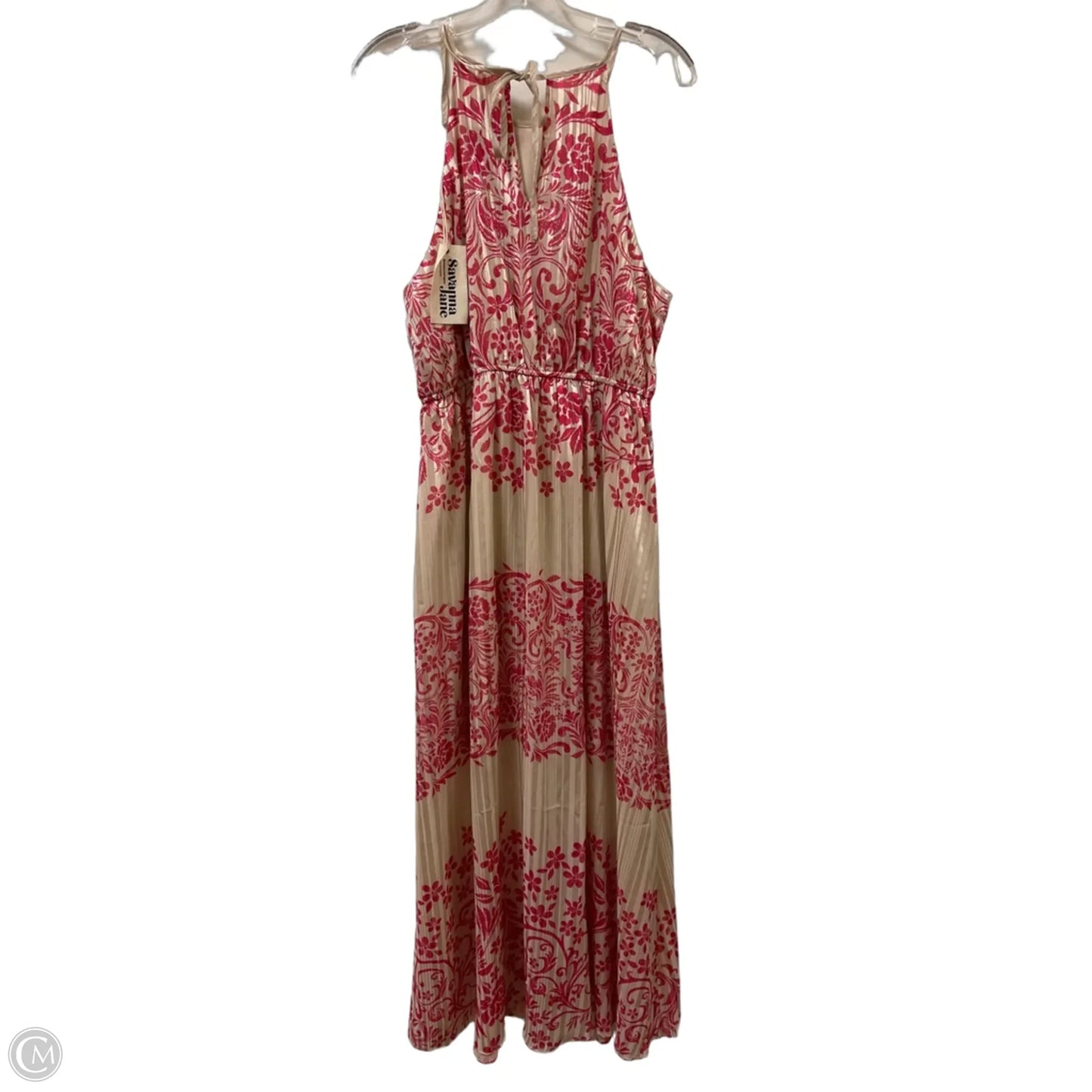 Dress Casual Maxi By Savanna Jane In Cream & Pink, Size: L