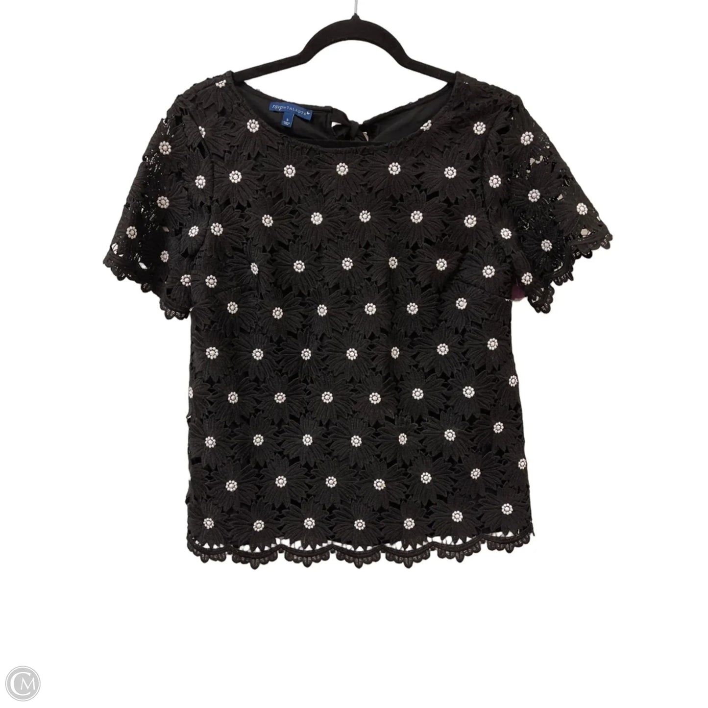 Top Short Sleeve By Talbots In Black & White, Size: S