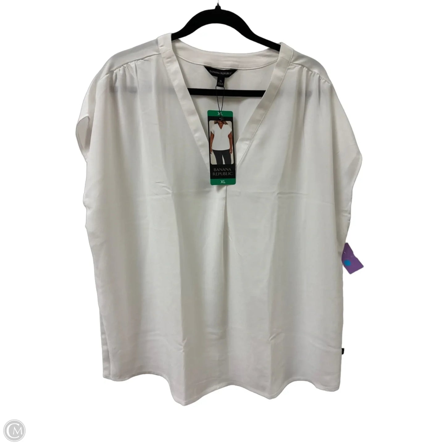 Top Short Sleeve By Banana Republic In White, Size: Xl