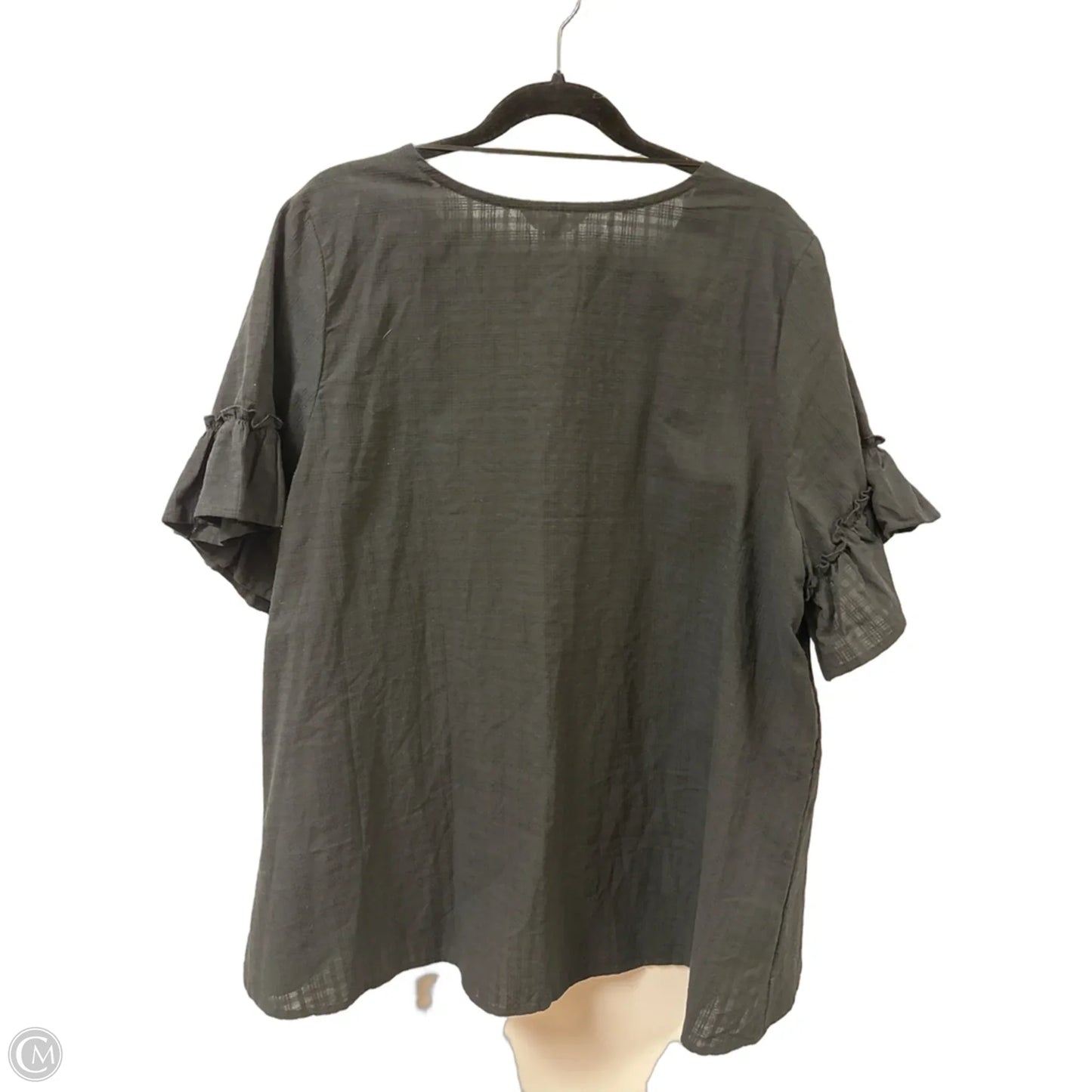 Blouse Short Sleeve By Terra & Sky In Black, Size: 1x