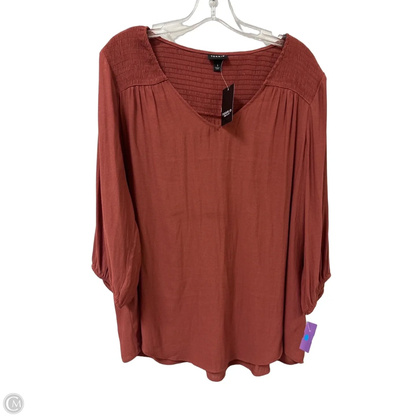 Top Long Sleeve By Torrid In Orange, Size: 1x