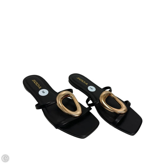 Sandals Flats By Soda In Black, Size: 9