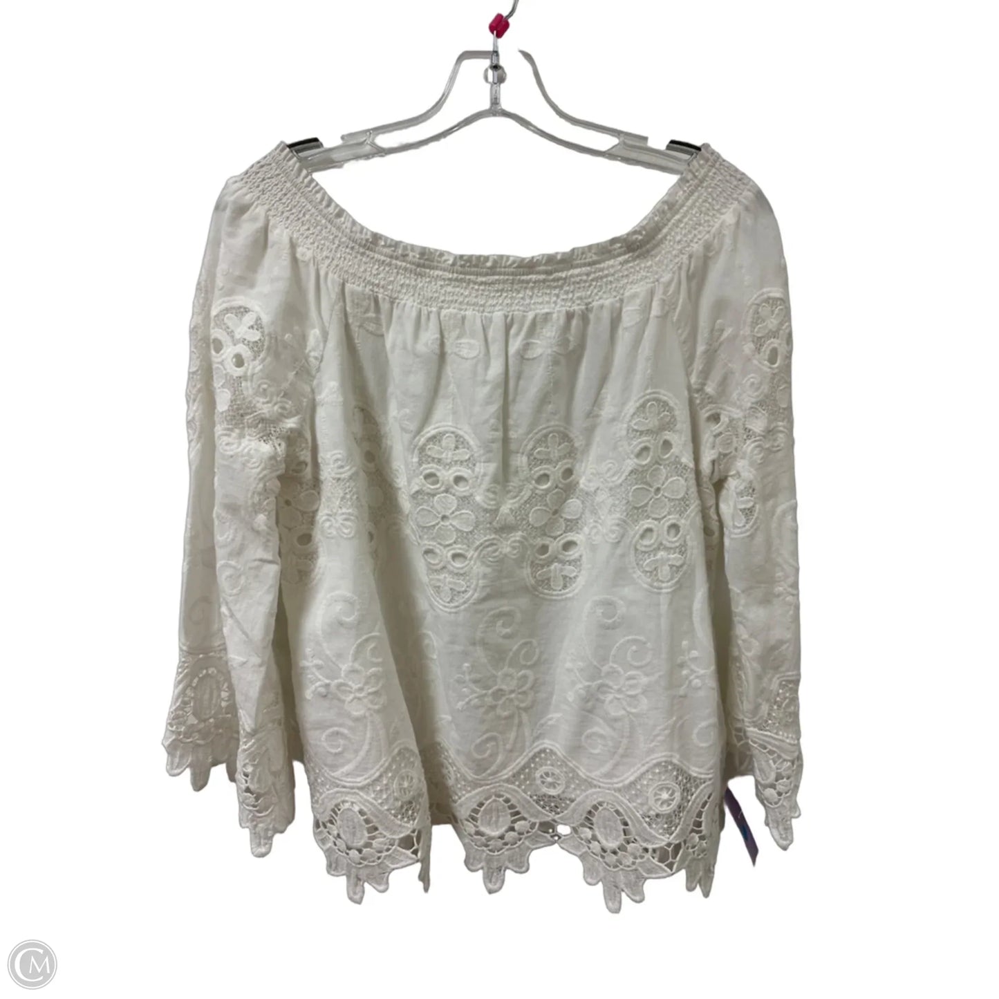 Top Long Sleeve By Chicos In White, Size: M