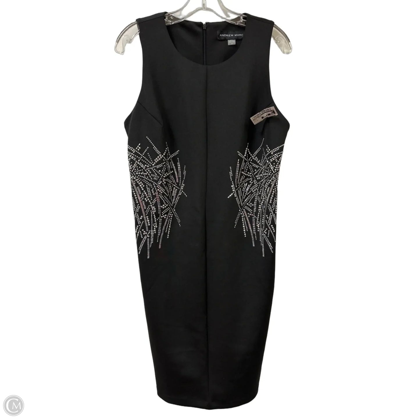 Dress Casual Midi By Andrew Marc In Black & Silver, Size: Xl