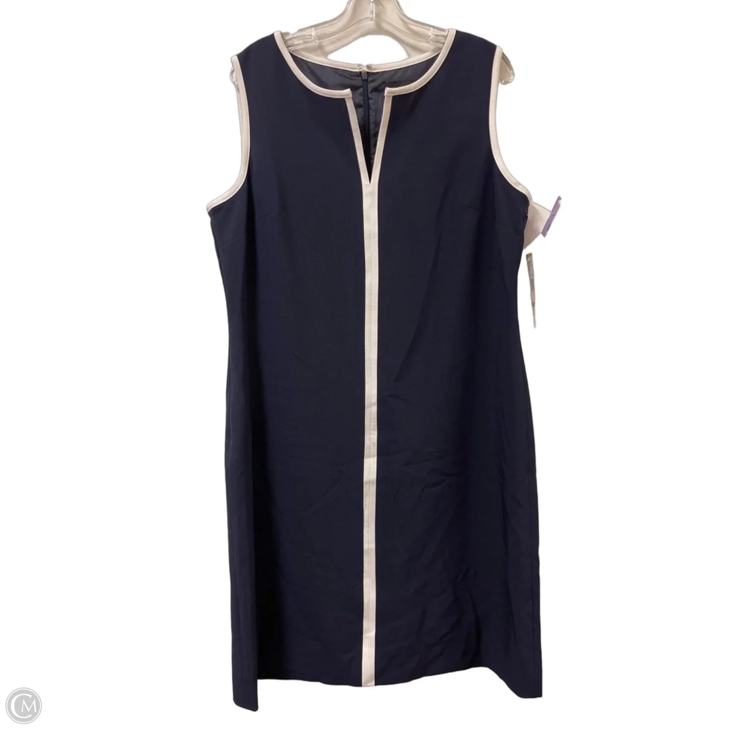 Dress Casual Midi By Evan-picone In Blue & White, Size: L
