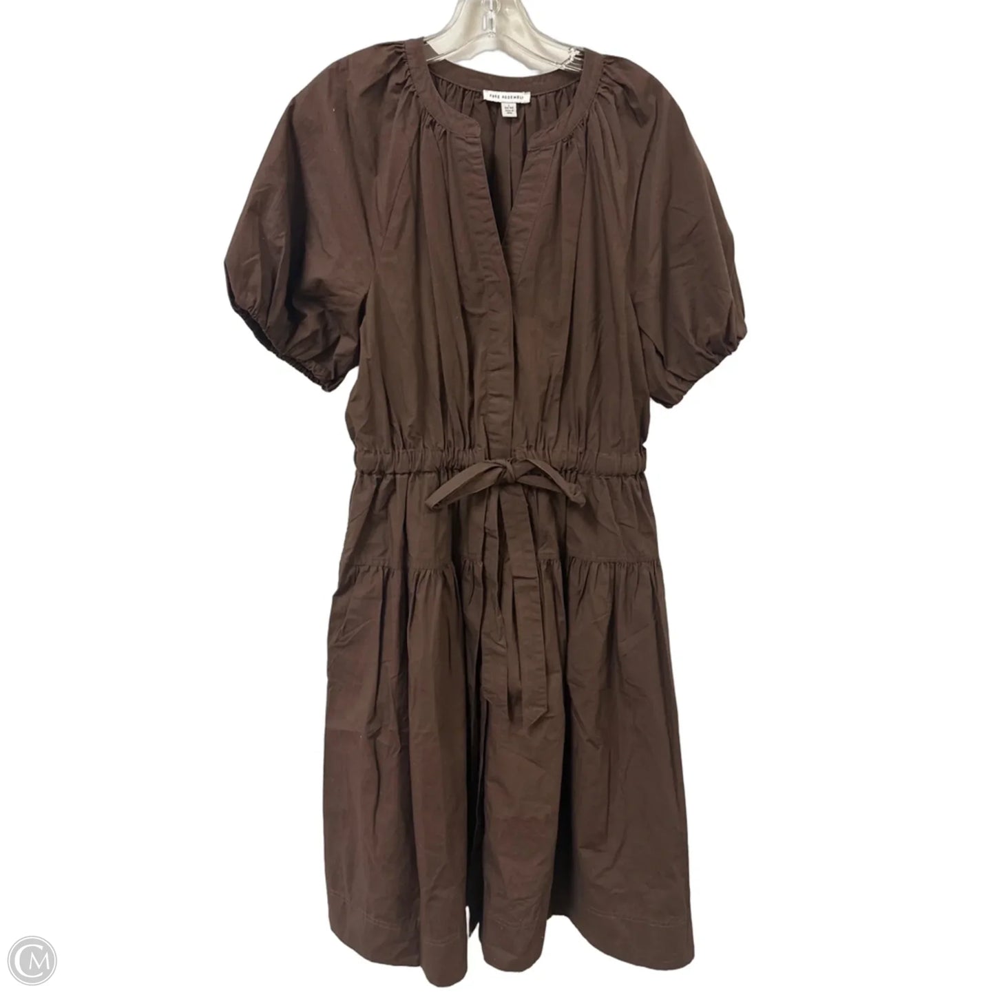 Dress Casual Midi By Free Assembly In Brown, Size: L