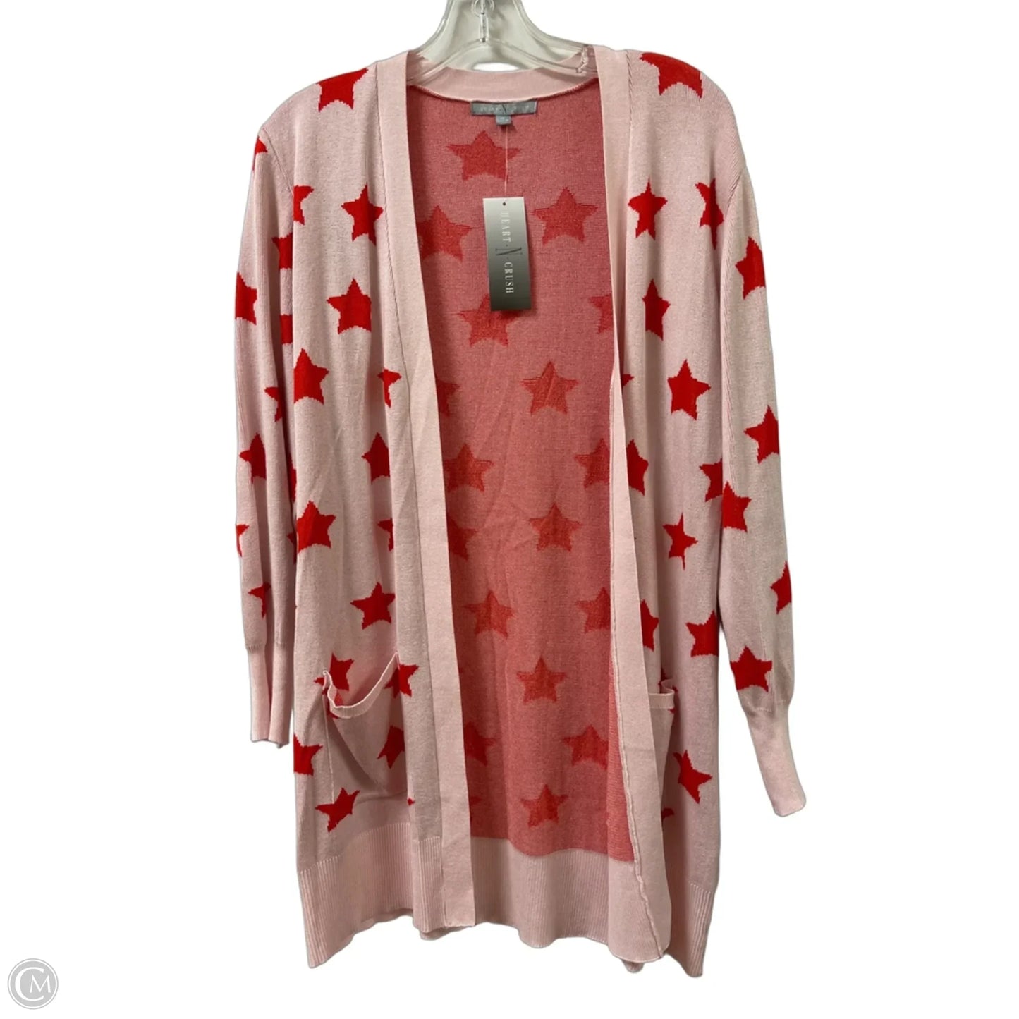 Sweater Cardigan By Clothes Mentor In Pink & Red, Size: M