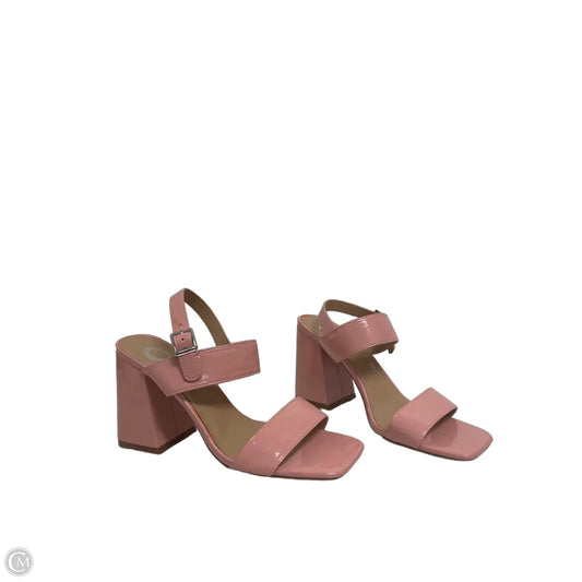 Sandals Heels Block By Journee In Pink, Size: 8.5