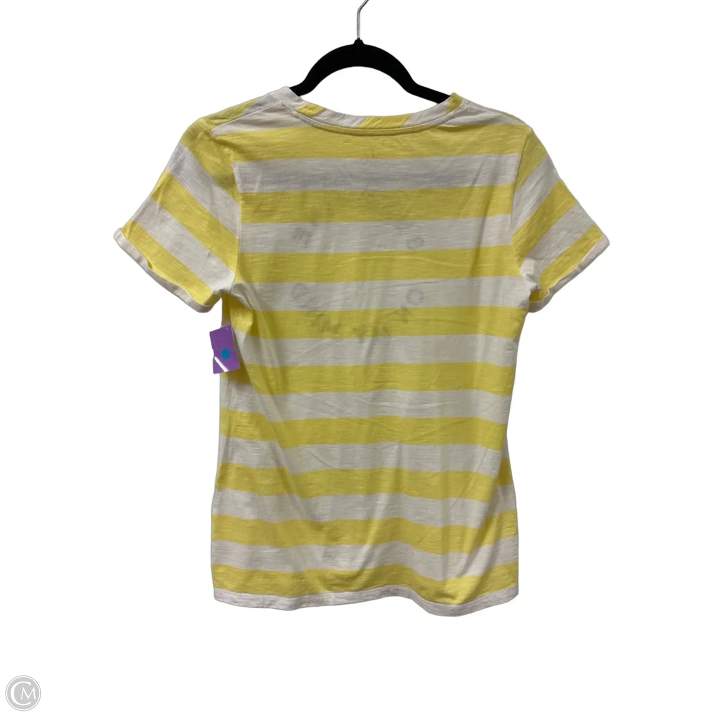 Top Short Sleeve By St Johns Bay In White & Yellow, Size: S