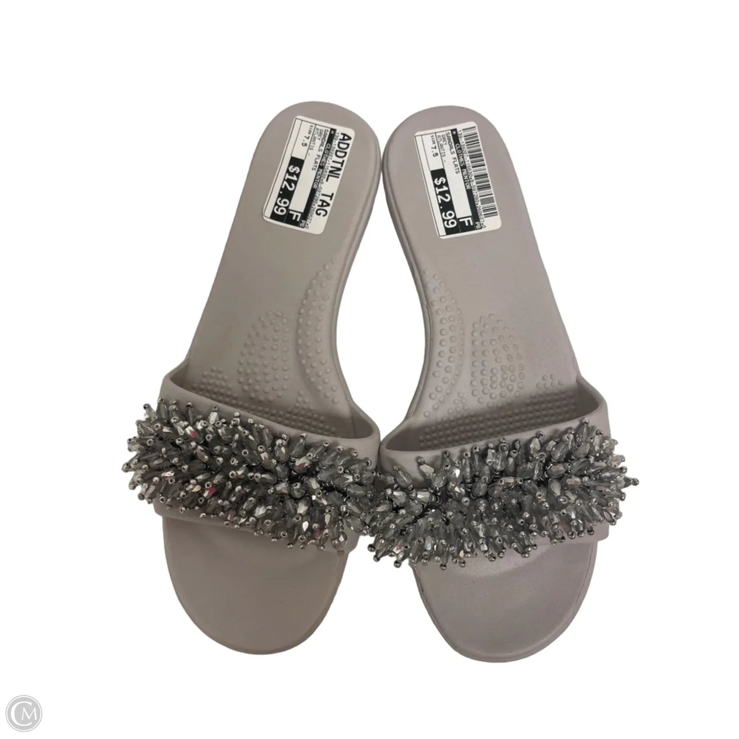 Sandals Flats By Clothes Mentor In Grey, Size: 7.5