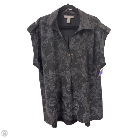 Top Short Sleeve By Clothes Mentor In Black & Grey, Size: 1x