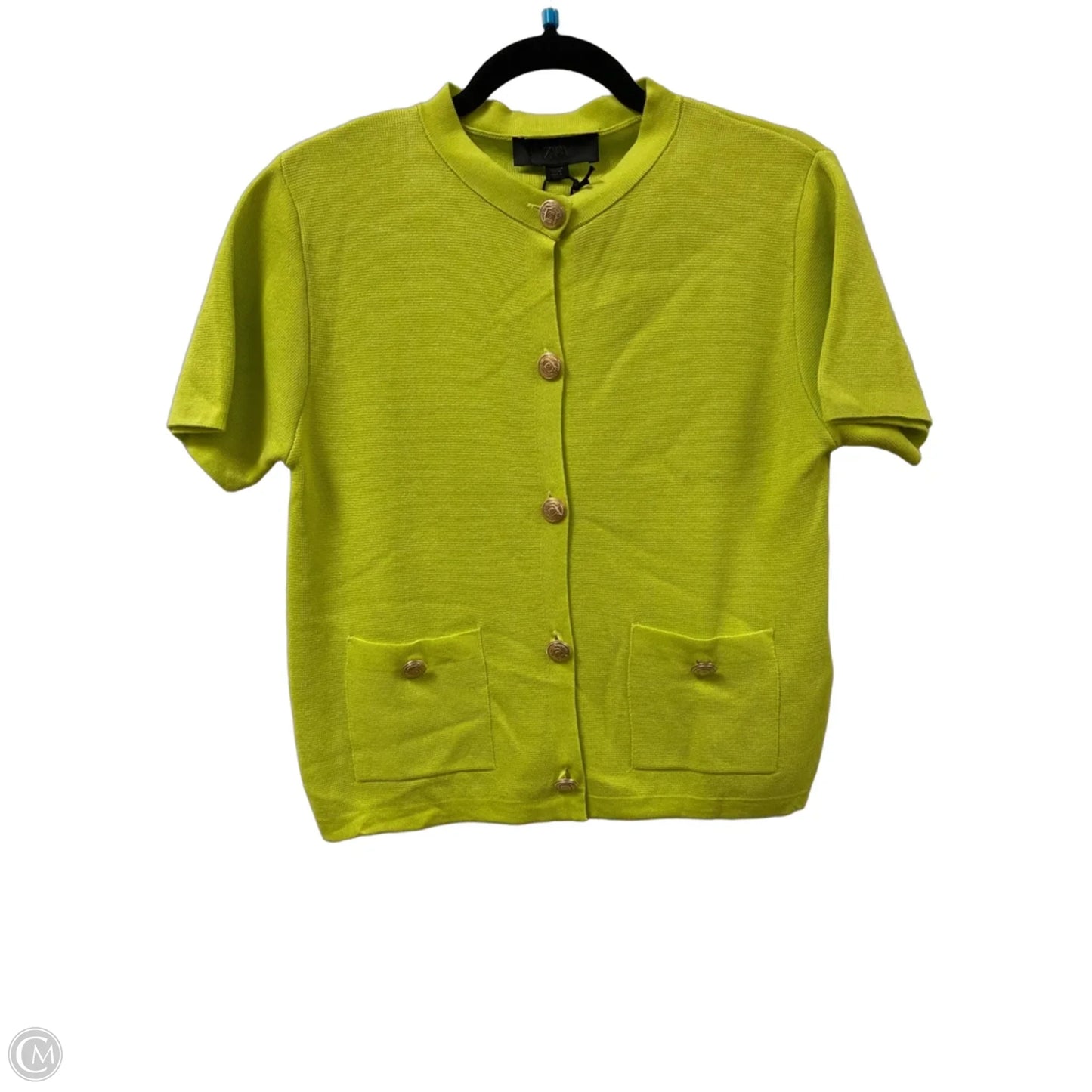 Sweater Short Sleeve By Zara In Green, Size: M