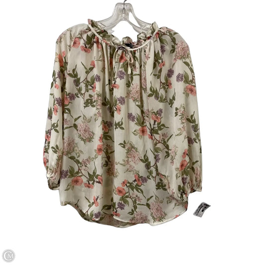 Top Long Sleeve By Chaps In Floral Print, Size: M