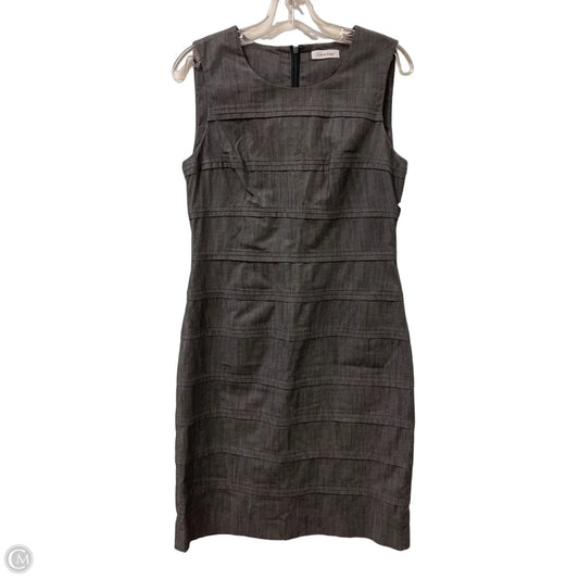 Dress Casual Midi By Calvin Klein In Grey Denim, Size: M