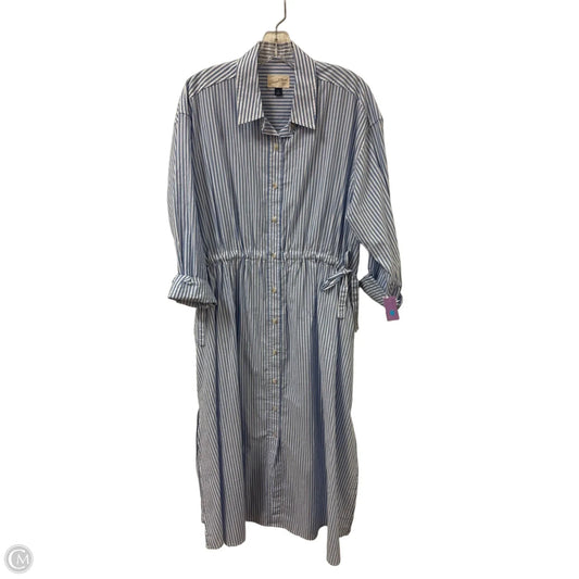 Dress Casual Midi By Universal Thread In Blue & White, Size: M