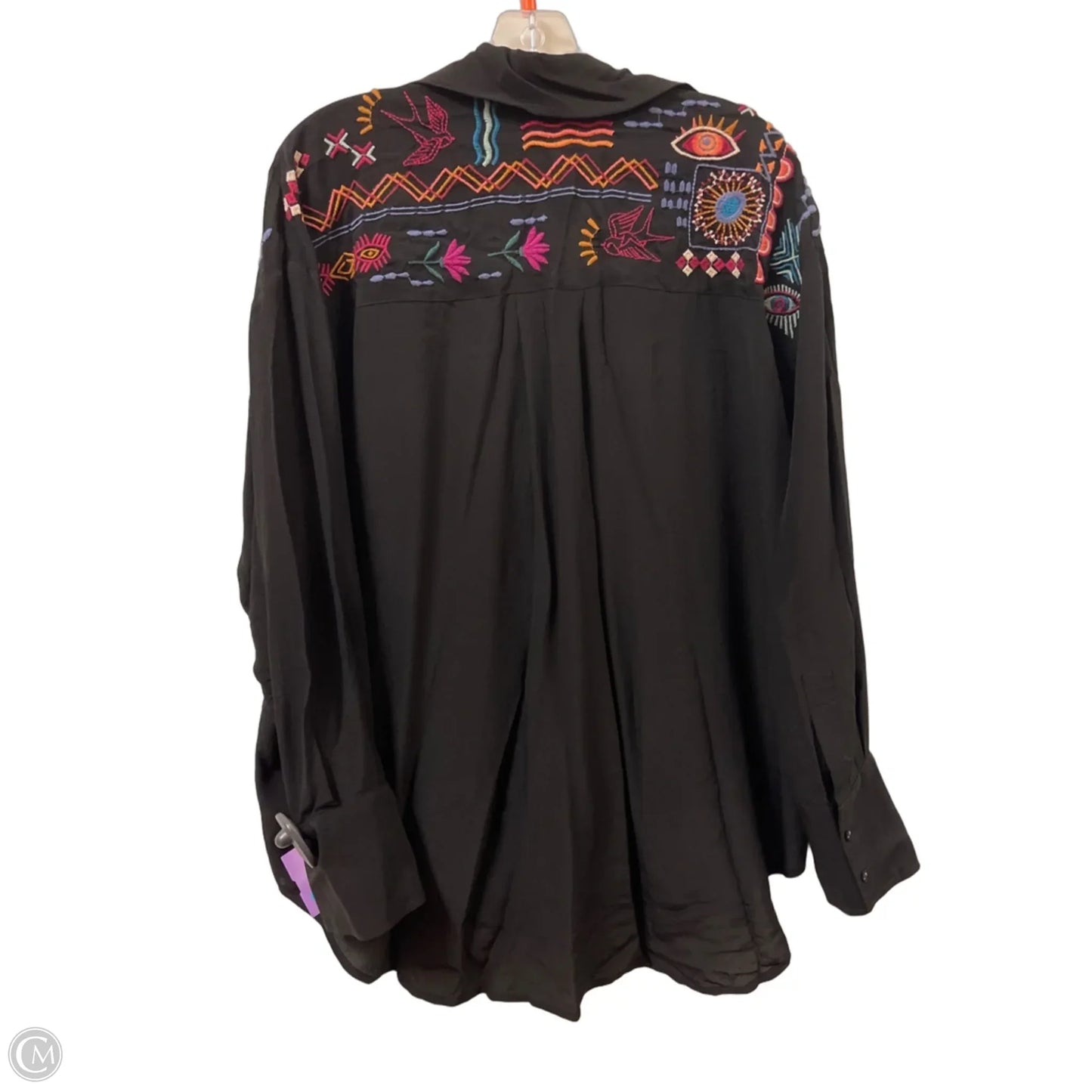 Blouse Designer By Johnny Was In Black, Size: M