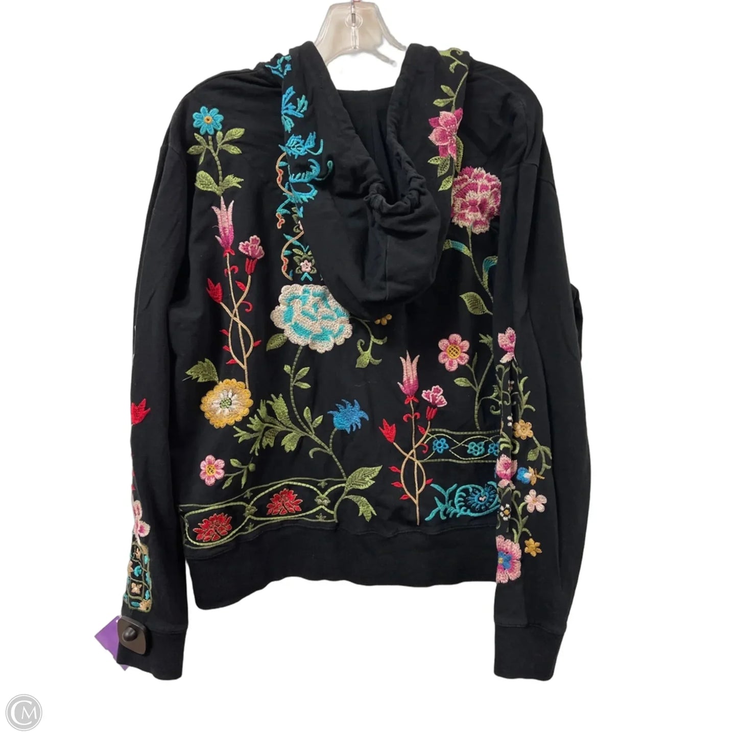 Sweatshirt Designer By Johnny Was In Black, Size: L