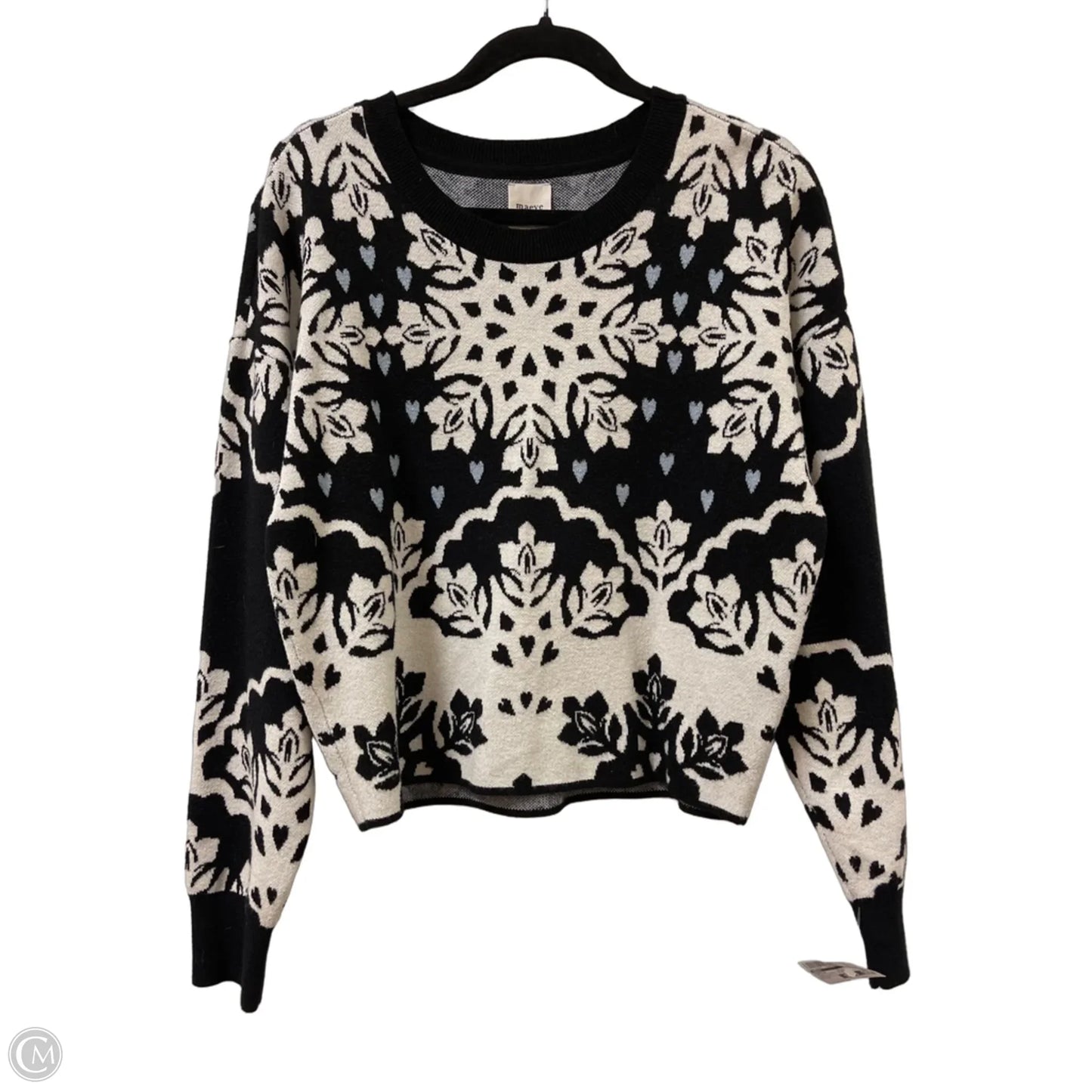 Sweater By Maeve In Black & White, Size: M