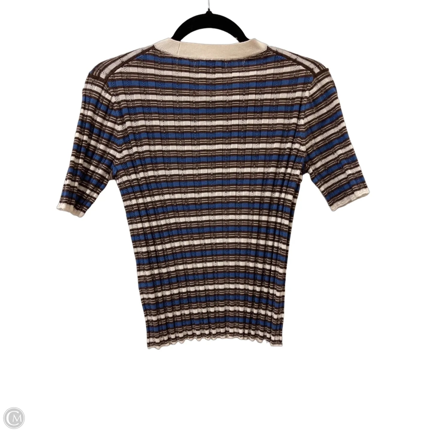 Sweater Short Sleeve By Madewell In Blue & Brown, Size: M