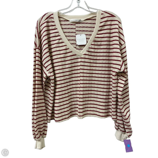 Top Long Sleeve By Altard State In Cream & Red, Size: L