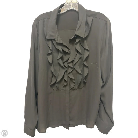 Blouse Designer By Karl Lagerfeld In Black, Size: L