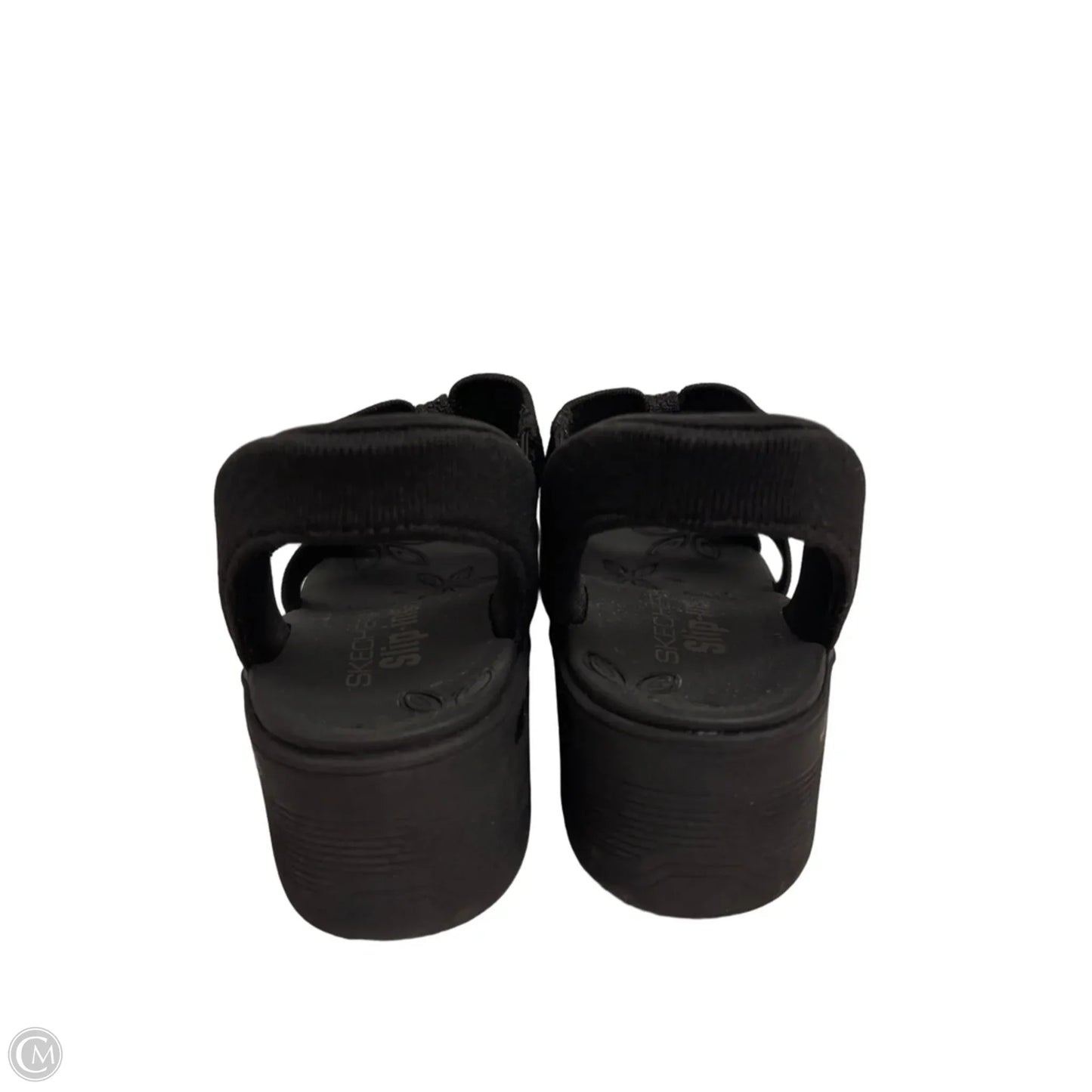 Sandals Heels Wedge By Skechers In Black, Size: 6.5