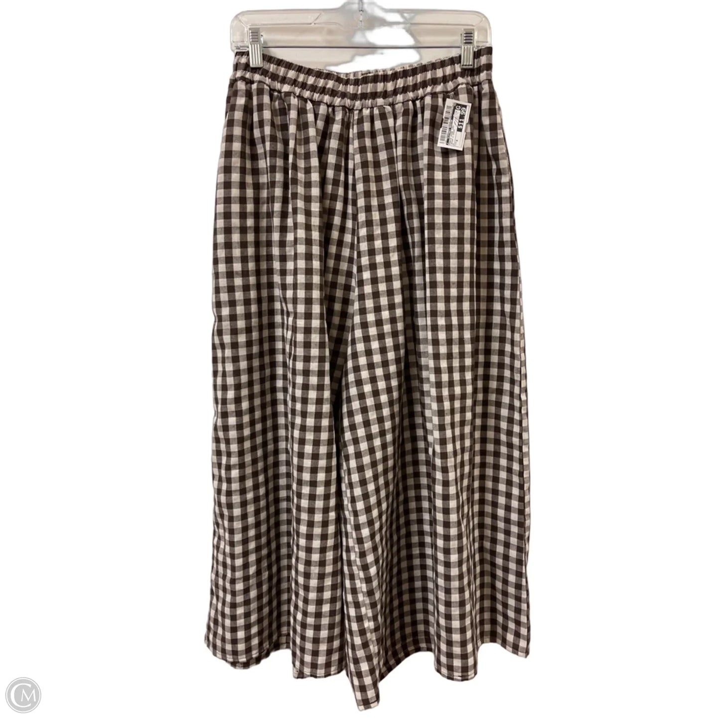 Pants Wide Leg By Clothes Mentor In Brown & Cream, Size: 8