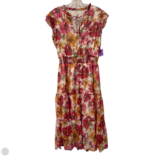 Dress Casual Midi By Clothes Mentor In Floral Print, Size: M