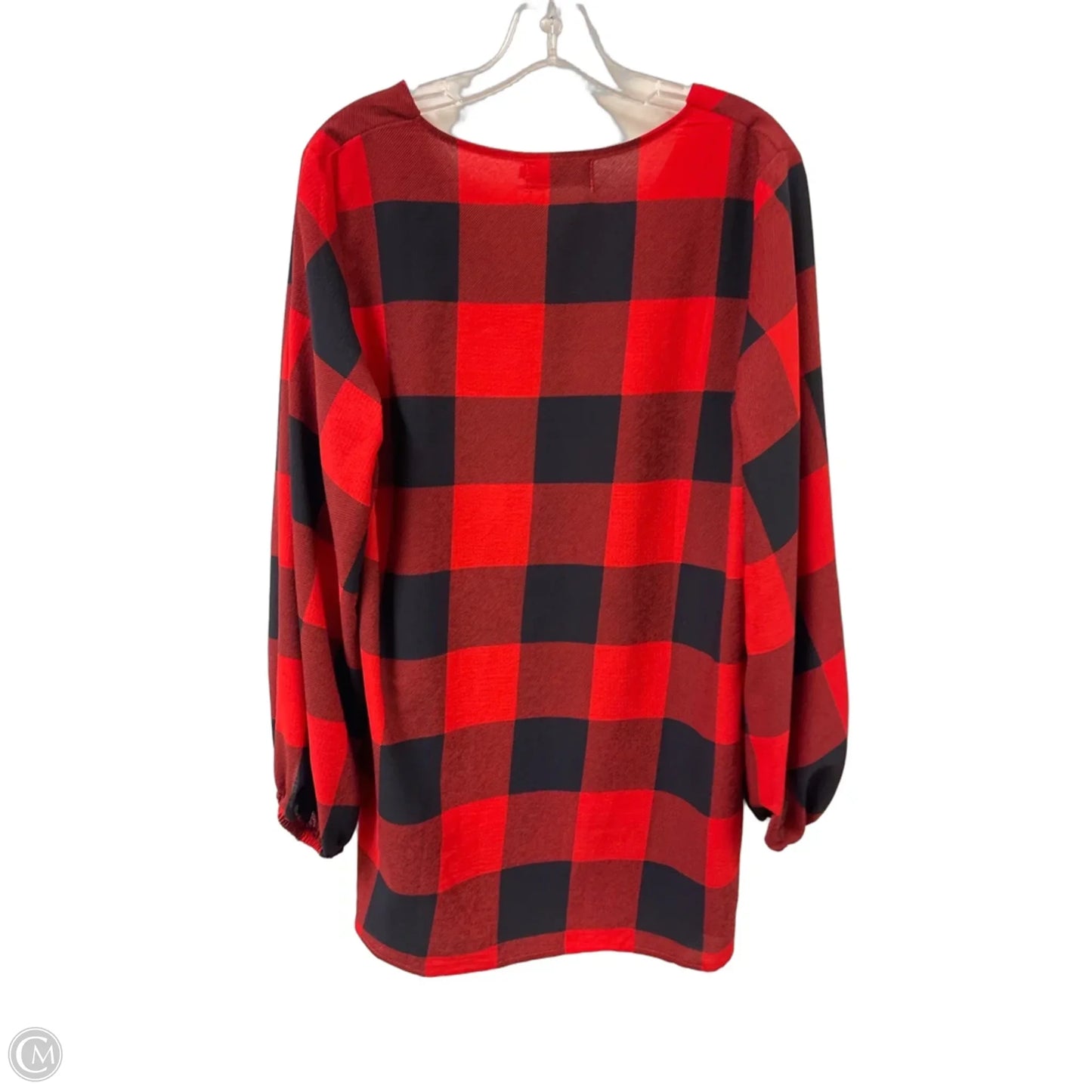 Tunic Long Sleeve By Clothes Mentor In Blue & Red, Size: Xl
