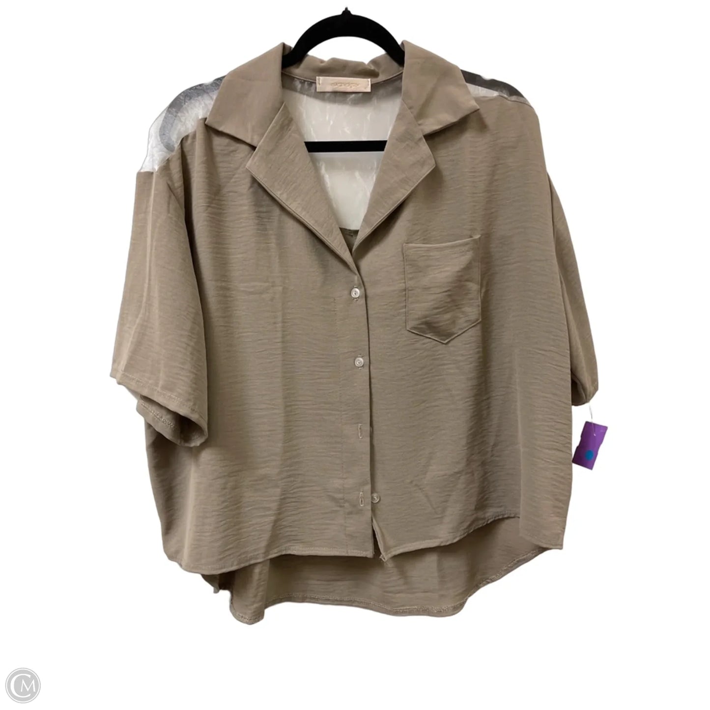 Blouse Short Sleeve By Clothes Mentor In Cream, Size: Xl