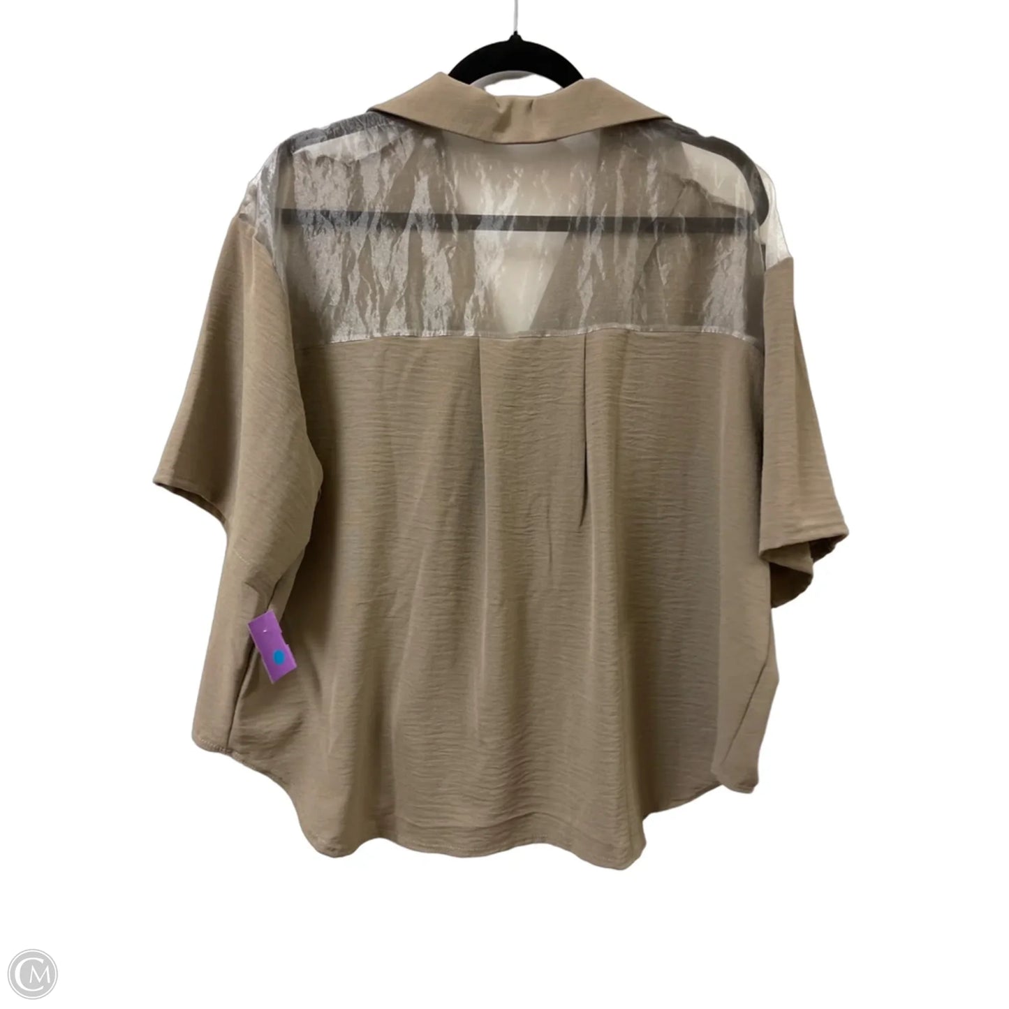 Blouse Short Sleeve By Clothes Mentor In Cream, Size: Xl