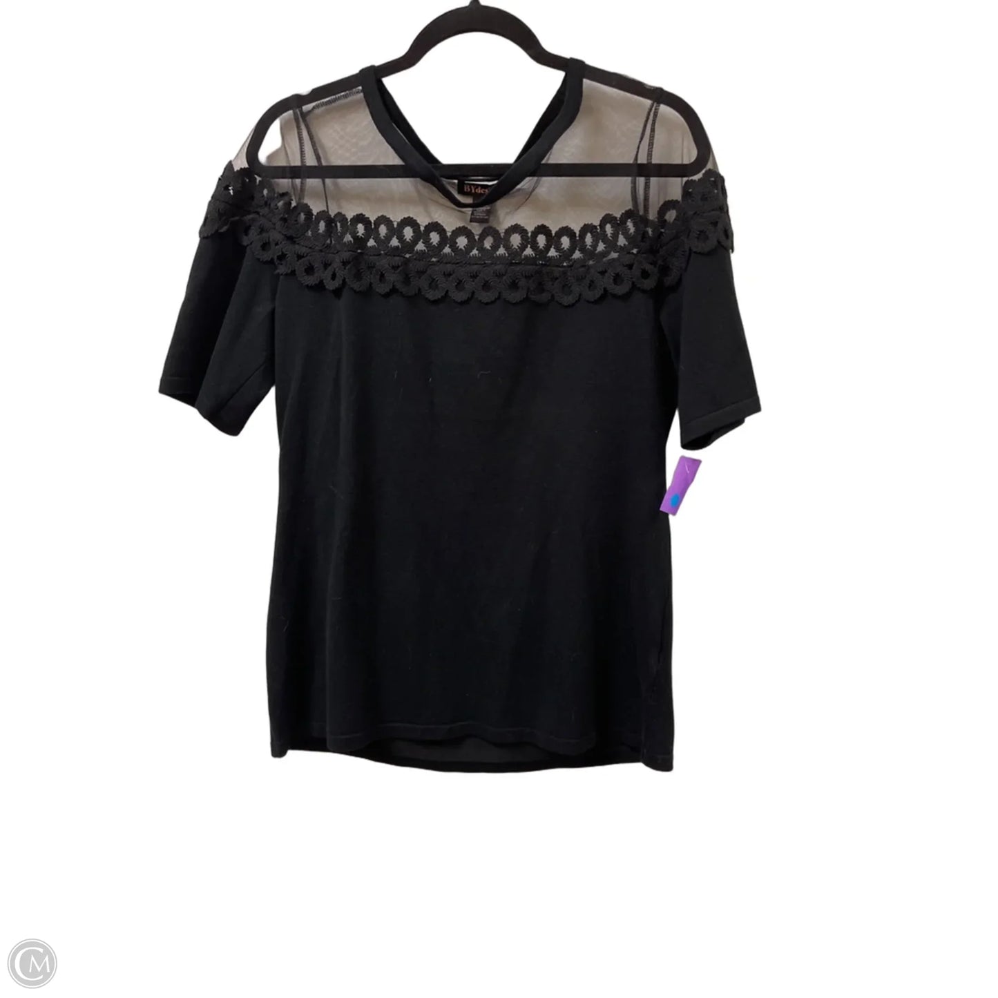 Top Short Sleeve By By Design In Black, Size: Xl