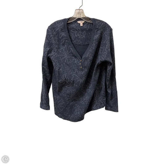 Top Long Sleeve By Terra & Sky In Navy, Size: Xl