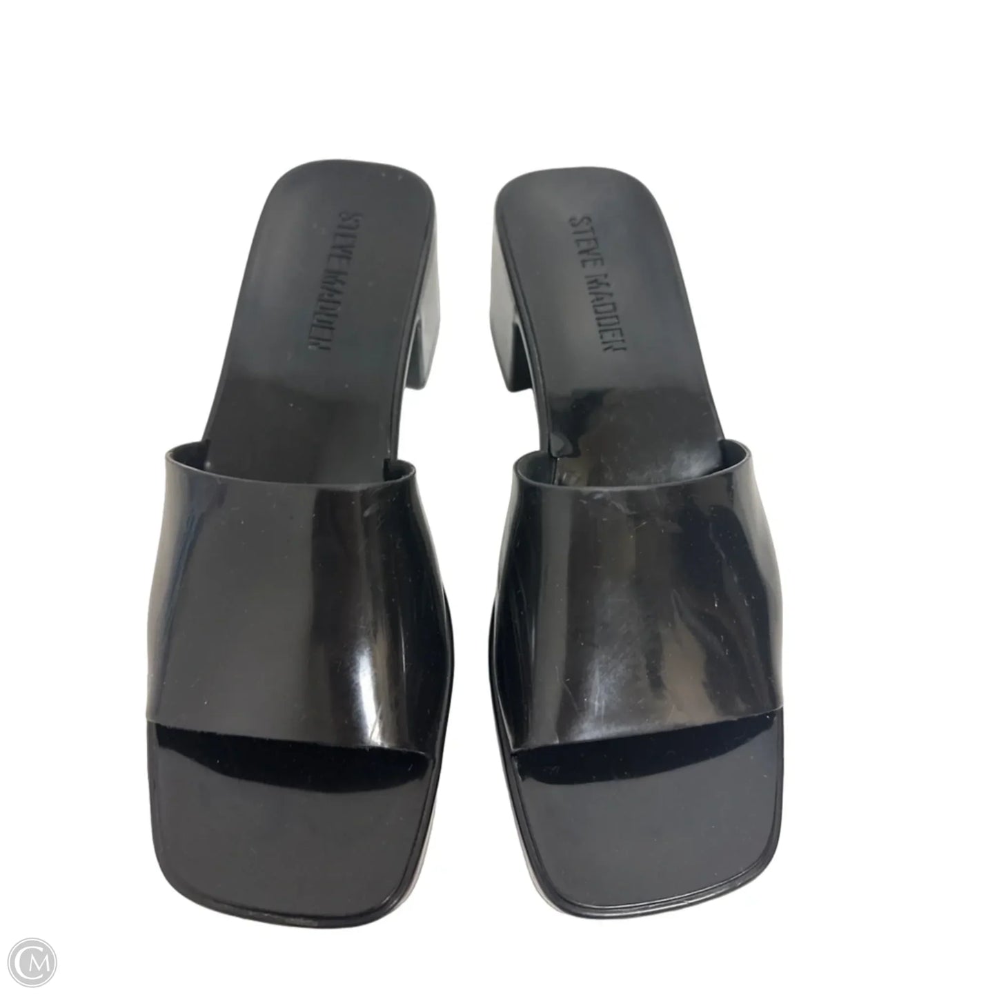 Sandals Heels Block By Steve Madden In Black, Size: 8