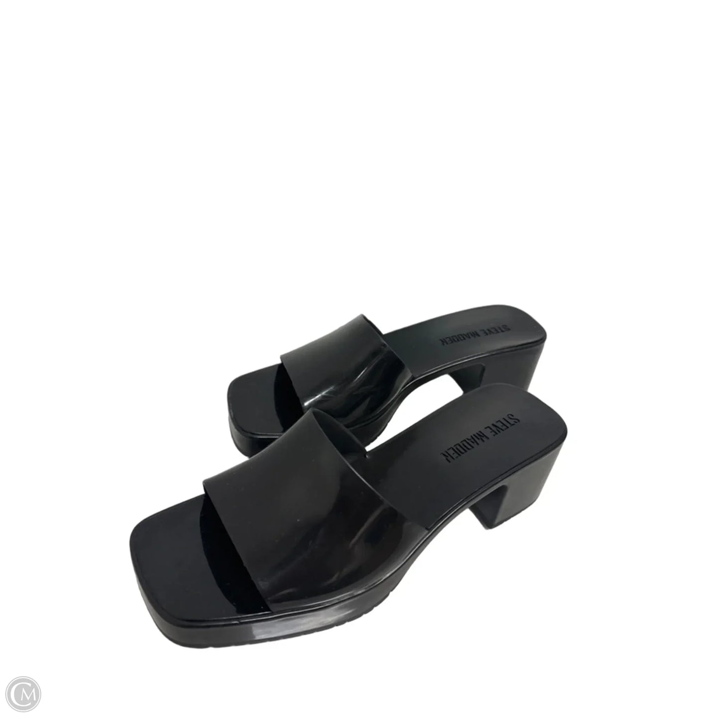 Sandals Heels Block By Steve Madden In Black, Size: 8