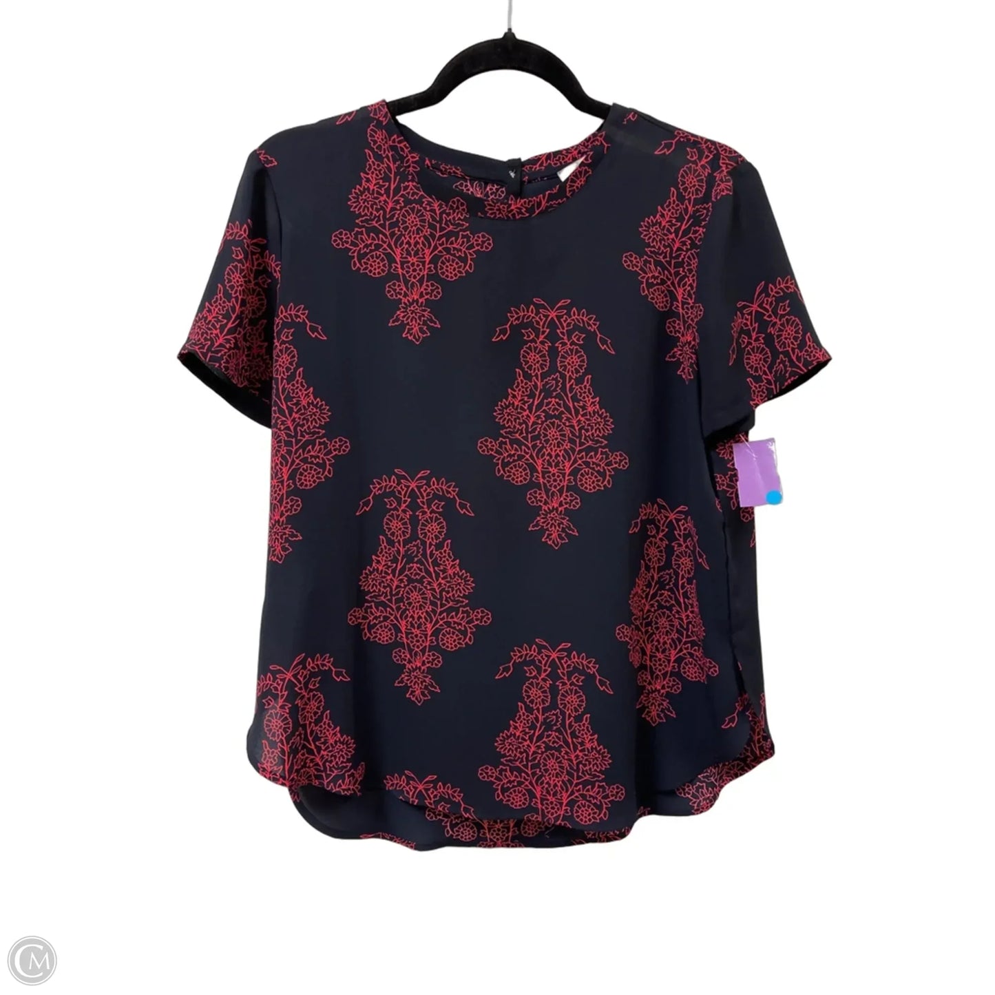 Top Short Sleeve By Loft In Blue & Pink, Size: Mp