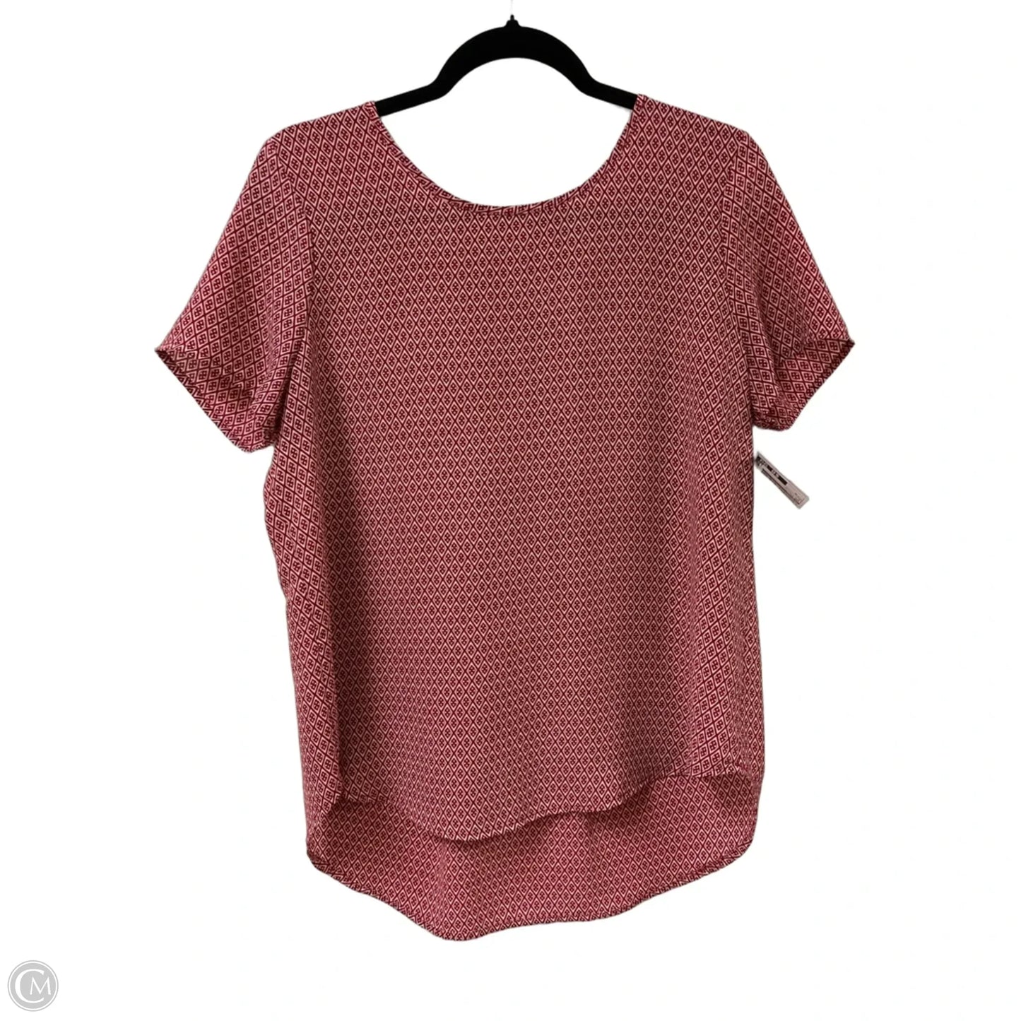 Top Short Sleeve By Pleione In Red & White, Size: M