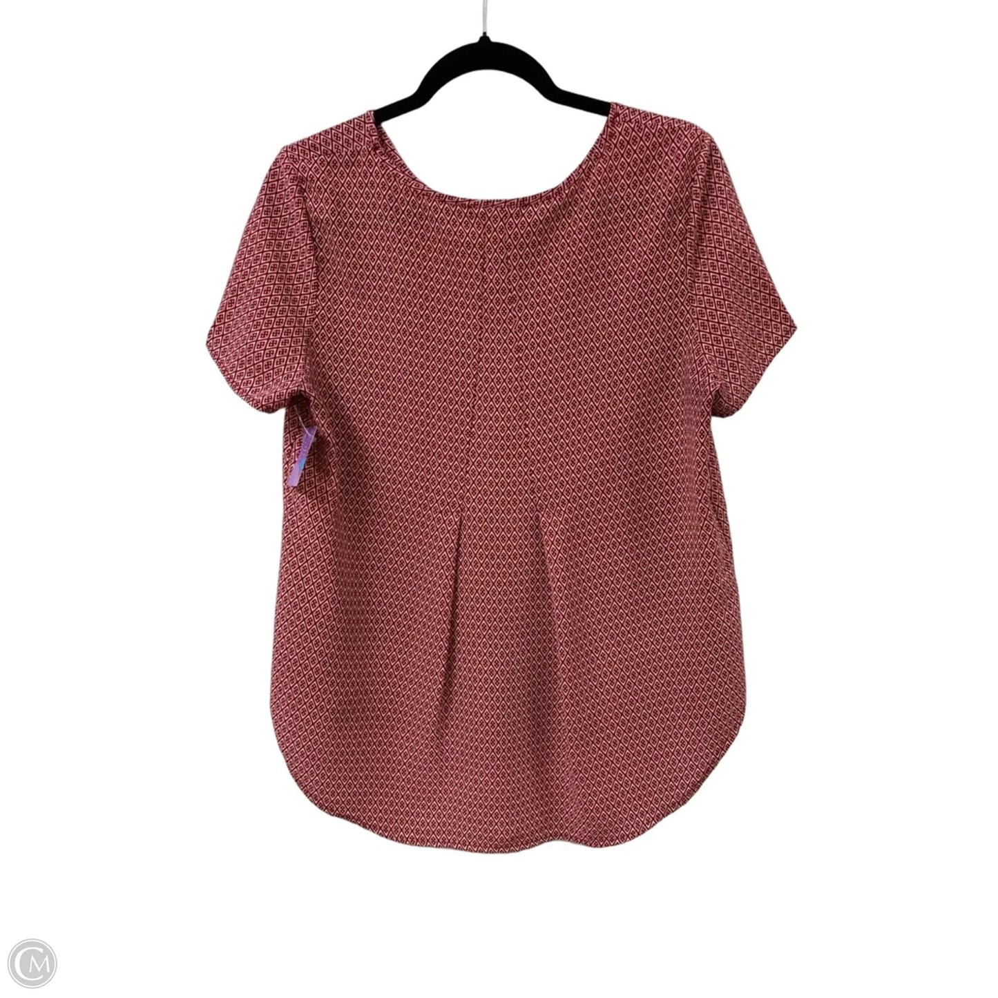 Top Short Sleeve By Pleione In Red & White, Size: M