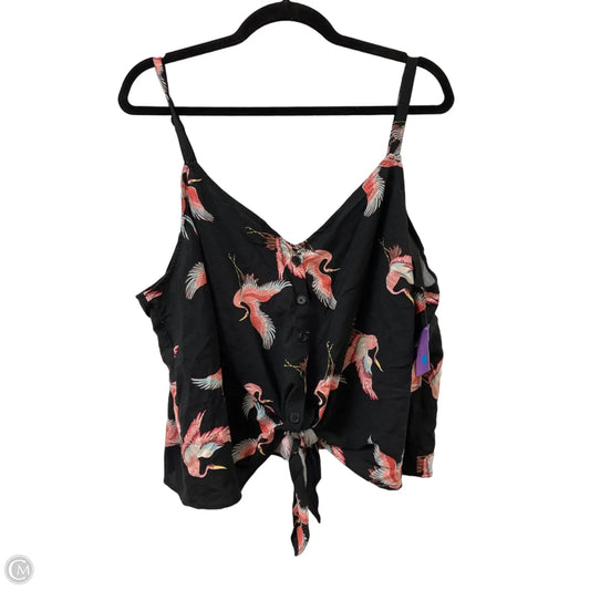 Top Sleeveless By Torrid In Black & Pink, Size: 1x