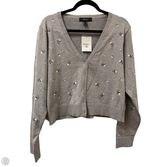 Sweater Cardigan By Forever 21 In Grey, Size: 2x