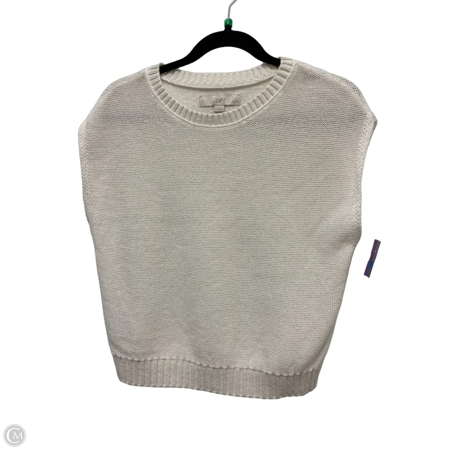 Sweater Short Sleeve By Loft In White, Size: Sp