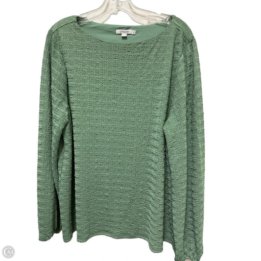 Top Long Sleeve By Chicos In Green, Size: Xl