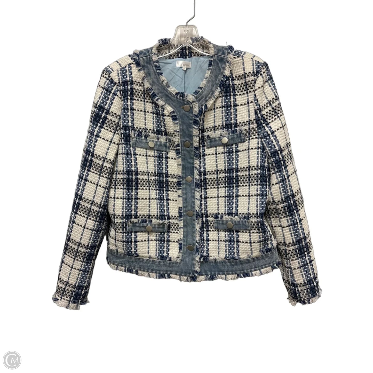 Jacket Other By Ecru In Blue & White, Size: Xl