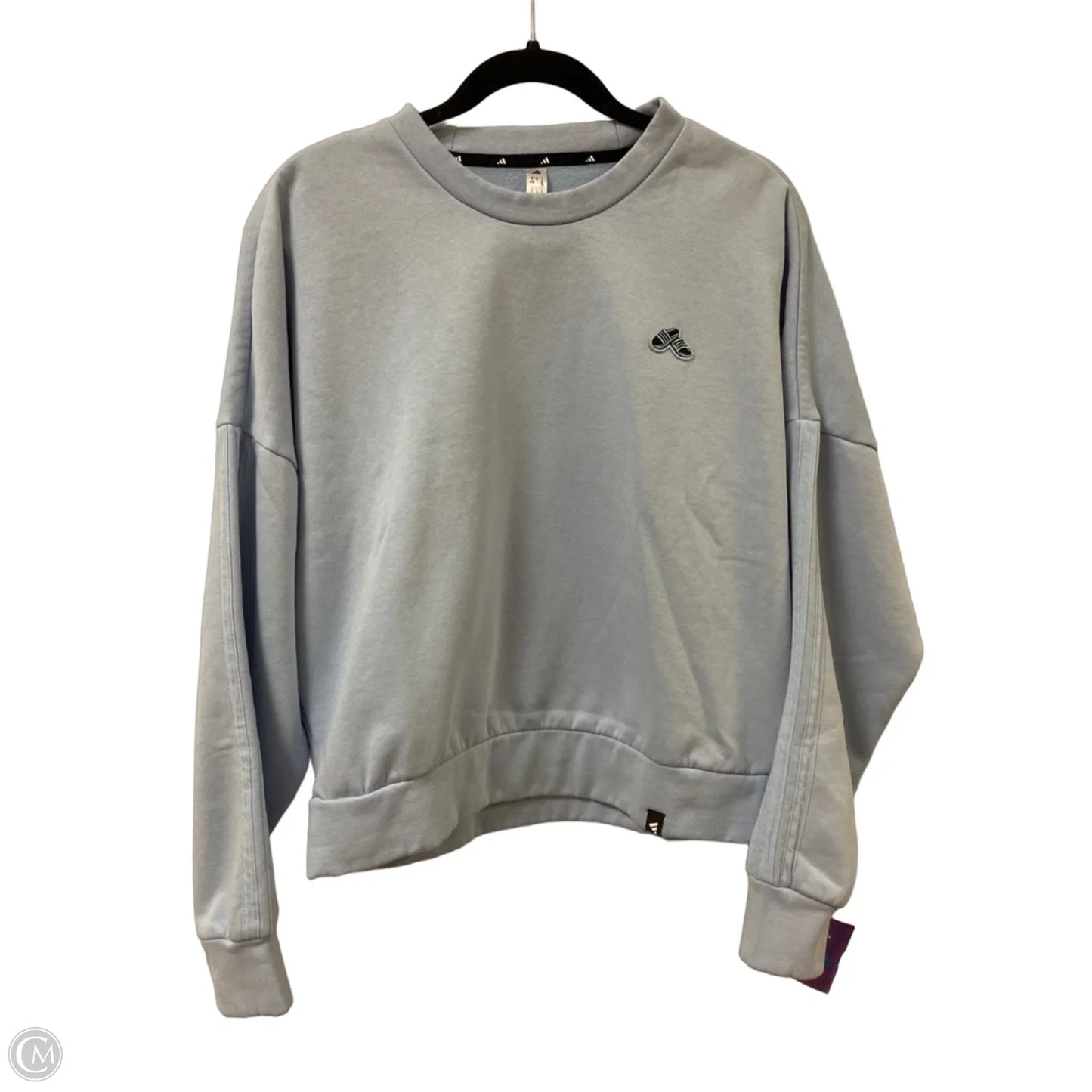 Athletic Sweatshirt Crewneck By Adidas In Blue, Size: S