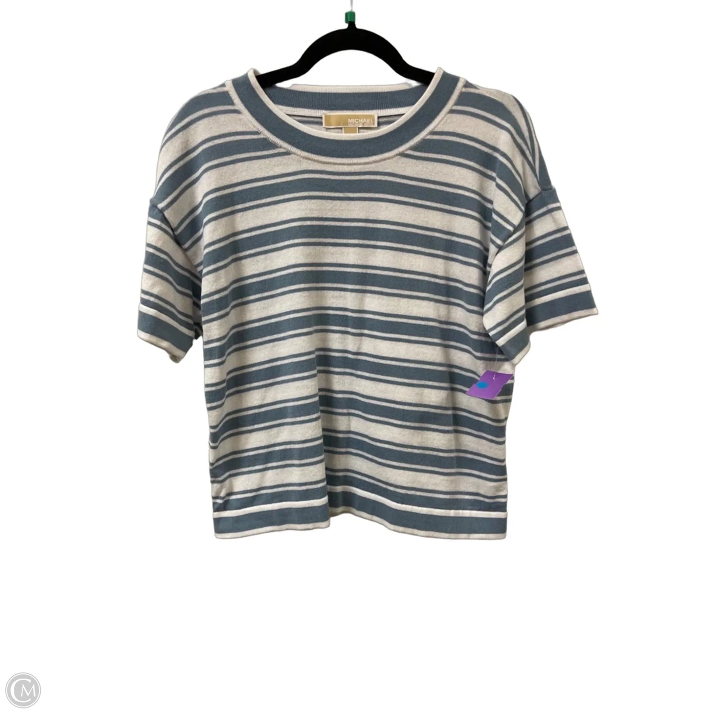 Sweater Short Sleeve By Michael By Michael Kors In Blue & White, Size: S
