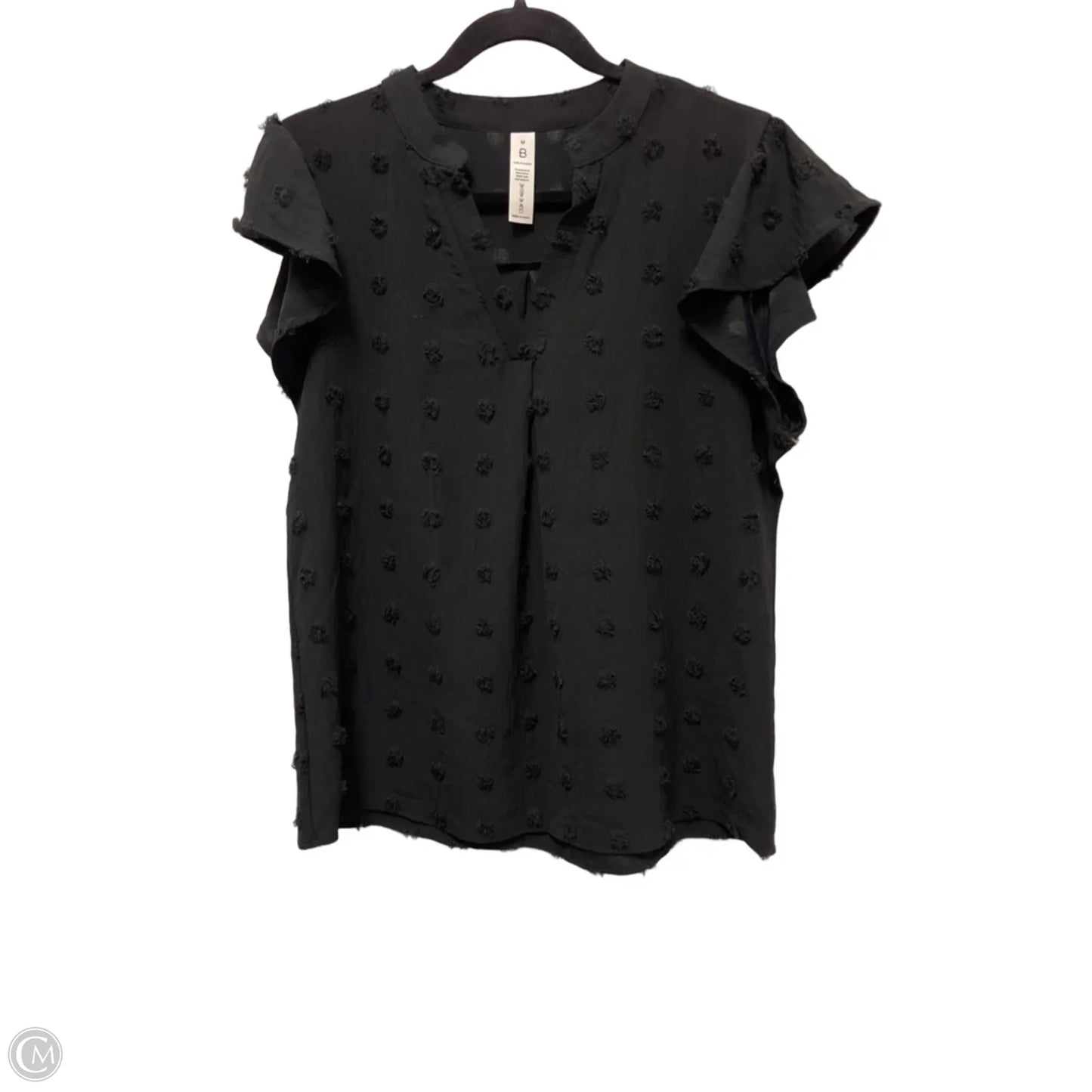 Top Short Sleeve By Clothes Mentor In Black, Size: M